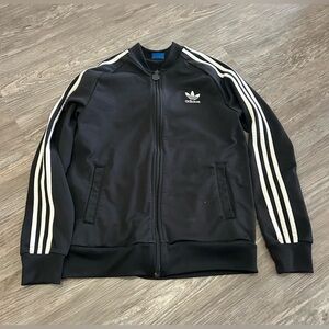 Adidas Large Kids Black Track Jacket